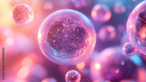 Colorful 3D visualization showing the intricate microscopic structure of lipid layers surrounding LDL protein B100, symbolizing molecular complexity, health science, and cholesterol transport.

