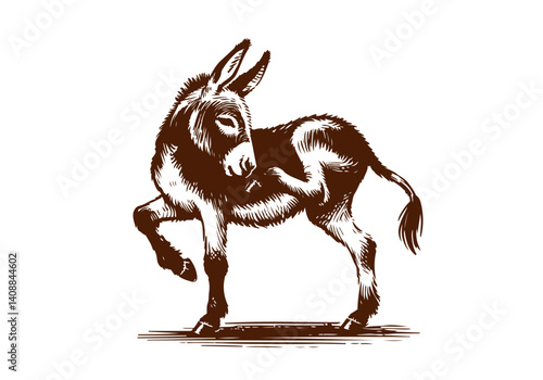 Donkey hand drawn sketch illustration vector