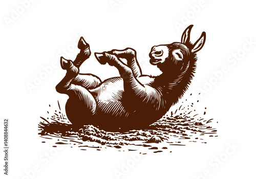 Donkey hand drawn sketch illustration vector