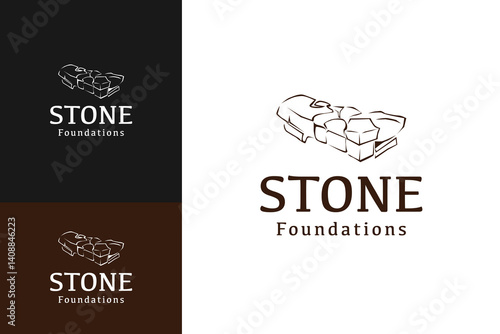 Stone foundations logo design template vector illustration