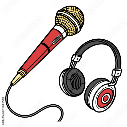 microphone and headphones