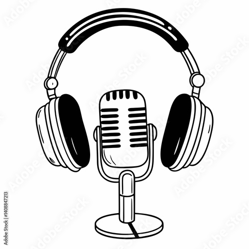 retro microphone vector illustration