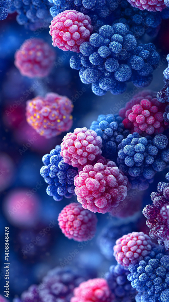 Seamless top view of frozen raspberries and mixed berries in vivid detail. Symbolizes freshness preserved in time, natural texture, and the beauty of frozen nature in modern design.
Seamless top view of frozen raspberries and mixed berries in vivid detail. Symbolizes freshness preserved in time, natural texture, and the beauty of frozen nature in modern design.
