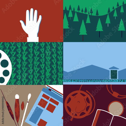 public relation or marketing communication, advertising campaign or social media marketing, online promotion or email newsletter concept