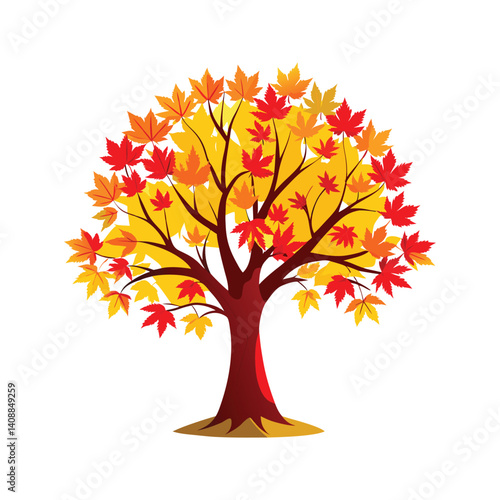 autumn tree vector illustration