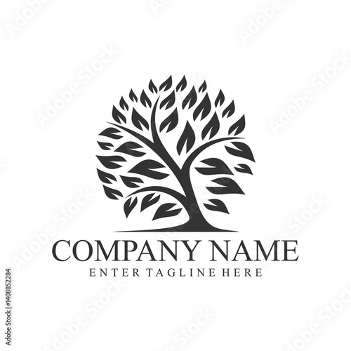 generic tree logo design,vector,silhouette,symbol,leaf,green,nature,business,company,organic,grow