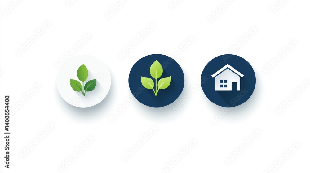 Eco-friendly home, green leaves, sustainability concept, website design Eco-friendly home, green leaves, sustainability concept, website design