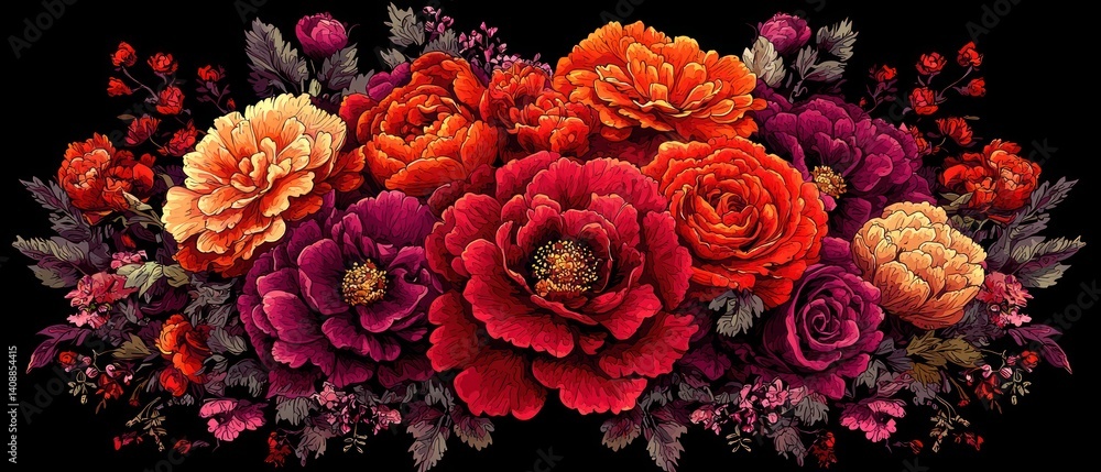 custom made wallpaper toronto digitalVivid Floral Arrangement (1)