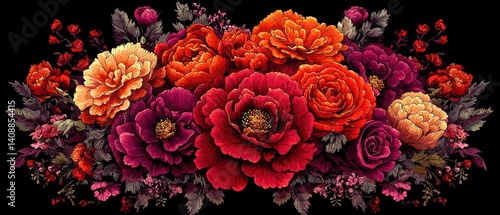 Wallpaper Mural Vivid Floral Arrangement (1) Torontodigital.ca