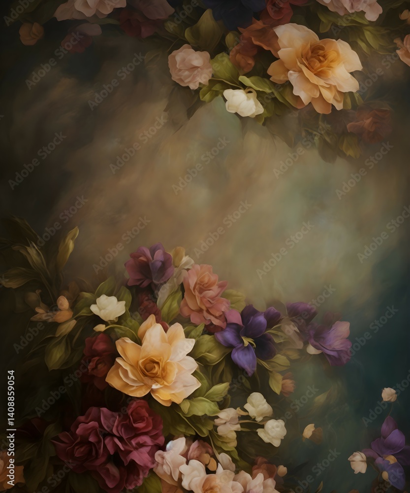 Obraz premium Floral Symphony: Vibrant Bouquet of Roses, Peonies, and Wild Blooms