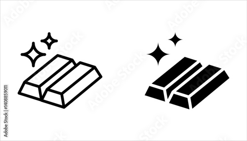 Simple Set of Gold Related Vector Line Icons. Contains such Icons as Price Change on white background