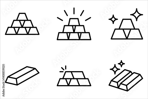 Simple Set of Gold Related Vector Line Icons. Contains such Icons as Price Change on white background