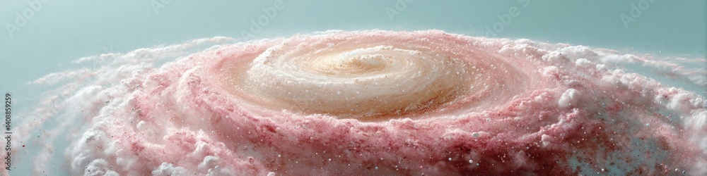 Fototapeta premium Celestial Bloom Ethereal Spiral Galaxy Visualization for Immersive Astronomical Digital Content, Cosmic Evolution and Space Exploration Narratives