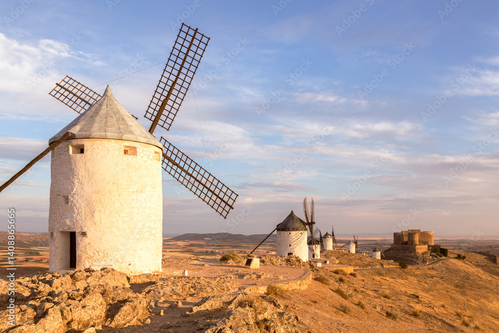 Famous windmills of Consuegra, Don Quixote route, Spain Famous windmills of Consuegra, Don Quixote route, Spain
