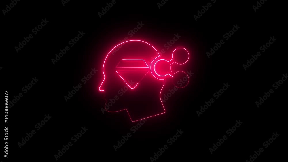 Glowing neon sharing icon isolated on black background. HD Video motion graphic animation Glowing neon sharing icon isolated on black background. HD Video motion graphic animation