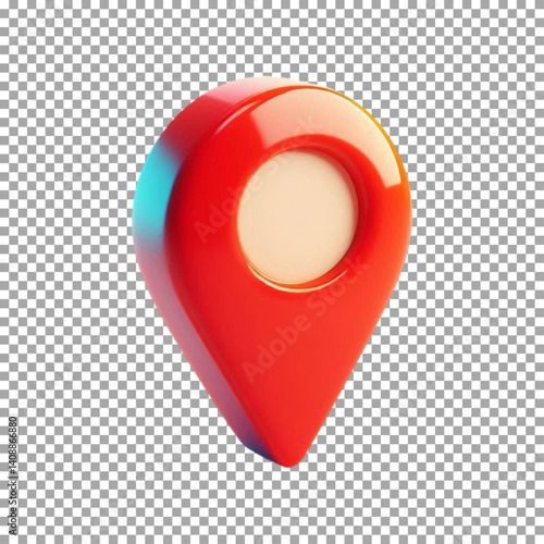a red navigation marker, 3D Red Map Pin Icon for Navigation and Location on transparent background, png, psd
