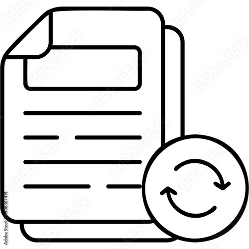 Paper Waste Recycling Icon