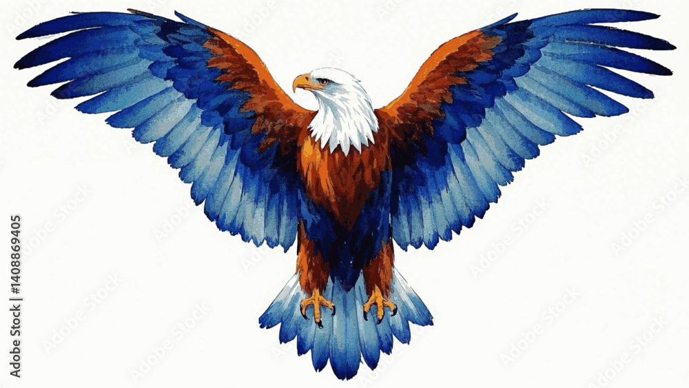 Obraz premium Sky sovereign eagle isolated watercolor vector illustration svg