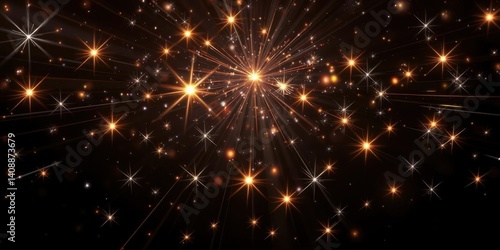 Sparkling Starburst Festive Night Sky Galaxy Cosmic Background