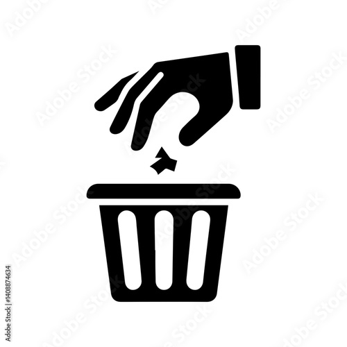 Rubbish bin discard litter garbage icon with transparent background