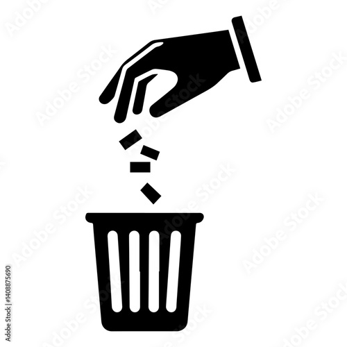 Rubbish bin discard litter garbage icon with transparent background
