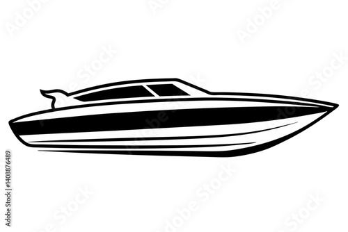 speed boat silhouette  vector