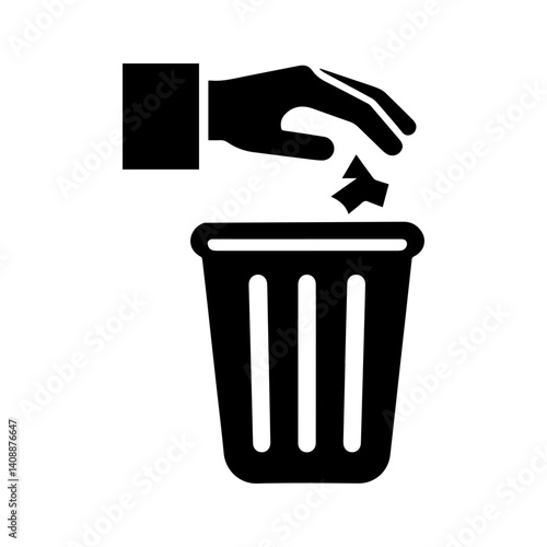 Rubbish bin discard litter garbage icon with transparent background