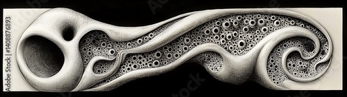 Panel kuchenny z motywem Abstract Organic Form on Dark Background (1)
