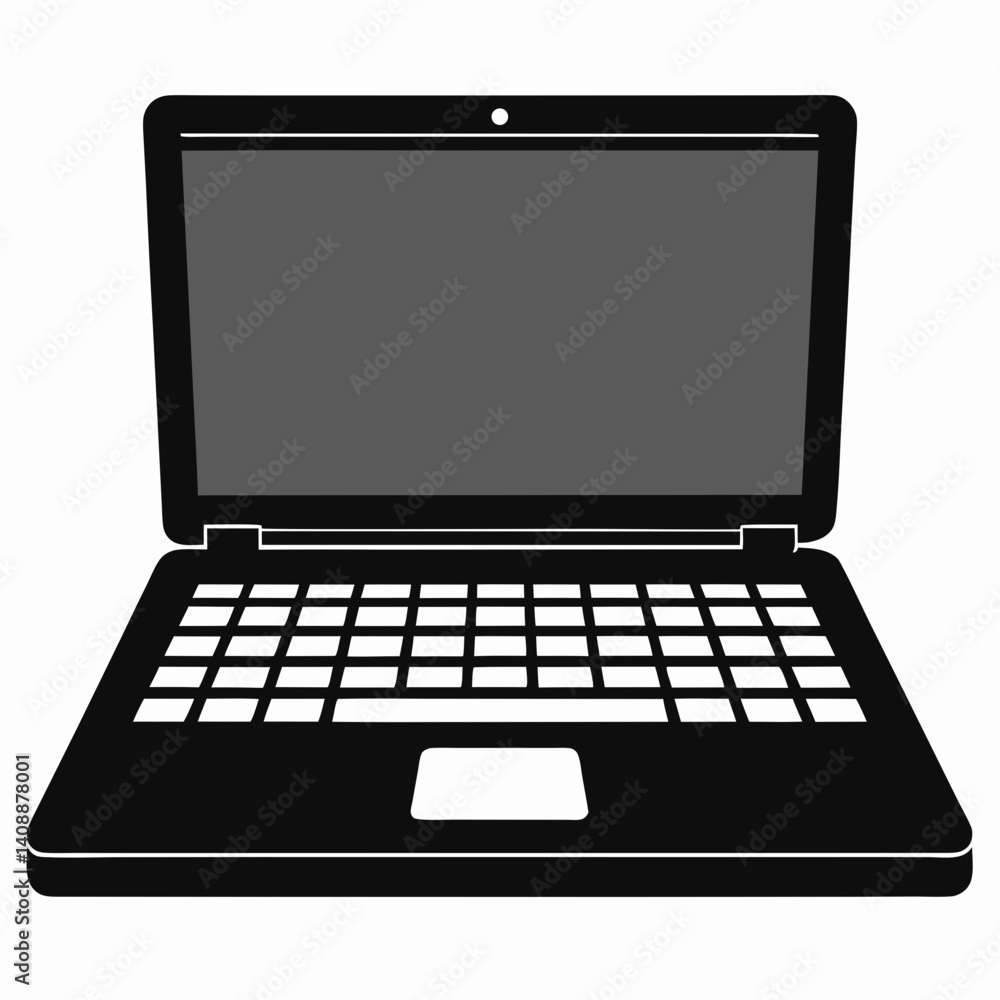 Simple Black And White Laptop Vector Illustration For Graphic Design And Web Design Projects Technology And Communication Simple Black And White Laptop Vector Illustration For Graphic Design And Web Design Projects Technology And Communication