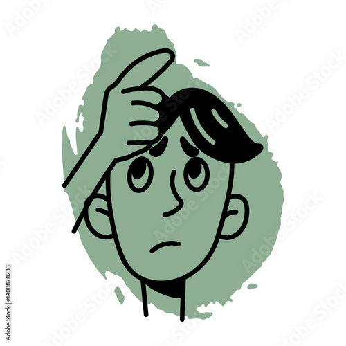 A hand drawn icon of a suspicious character 
