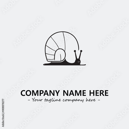 Snail illustration black and white for logo company vector image
