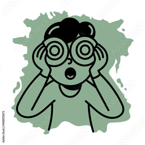 A hand drawn icon of a dizzy man 
