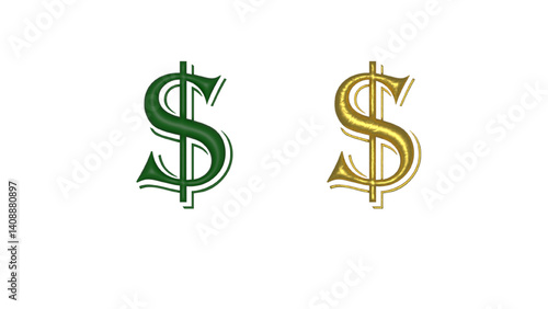 DOLLAR 3D GREEN AND YELOW