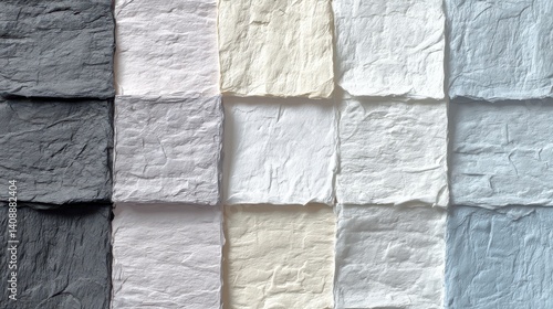 Photography Textured paper samples display art studio material study creative environment cl