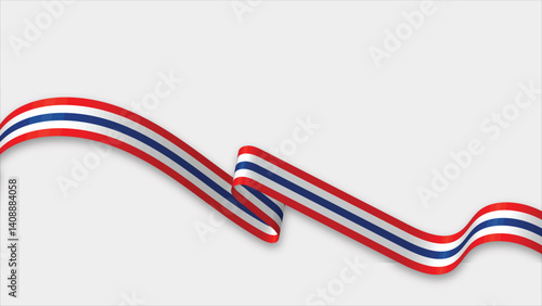 Thailand Independence Day Ribbon Vector – Thailand Flag Colors Design for National Celebration