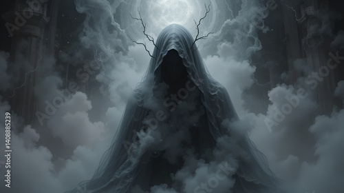 Infernal mist swirls around me, shrouding my being in mystery as I prepare to summon the darkness within, my soul bound to the abyss.