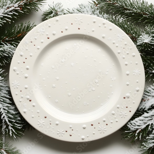 Christmas Dinner Plate Festive Snowflake Design