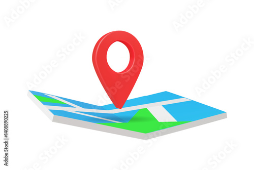 Free Download 3D illustration vector render map icon with red coordinate pin isolated on white background. Location concept, travel, navigation, location services for apps, logistics, local business, tourism. - GFXLoad