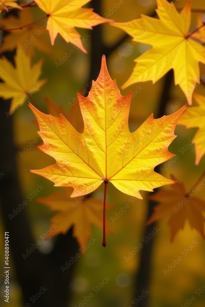 Close-up view of individual yellow fall maple leaves, seasonal nature decor, maple leaves, decor, fall Close-up view of individual yellow fall maple leaves, seasonal nature decor, maple leaves, decor, fall