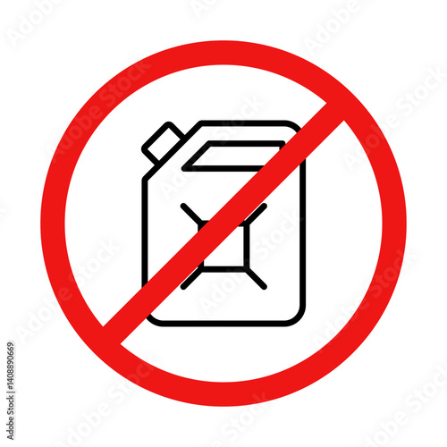 No Fuel Sign on White Background