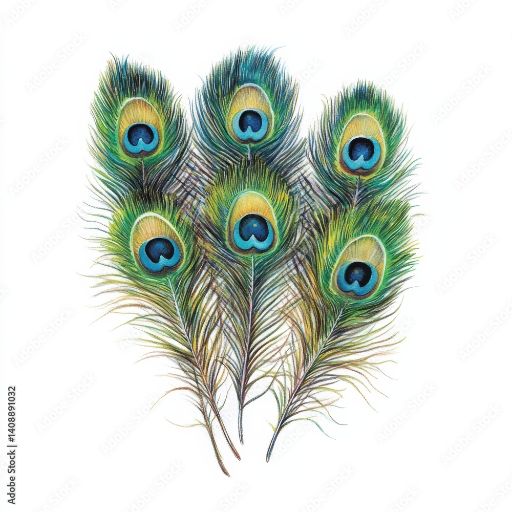 Obraz premium Peacock Feathers Cluster