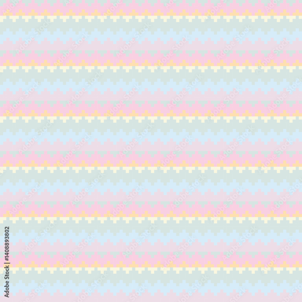 Pastels Textured Fair Isle Seamless Pattern Design Pastels Textured Fair Isle Seamless Pattern Design