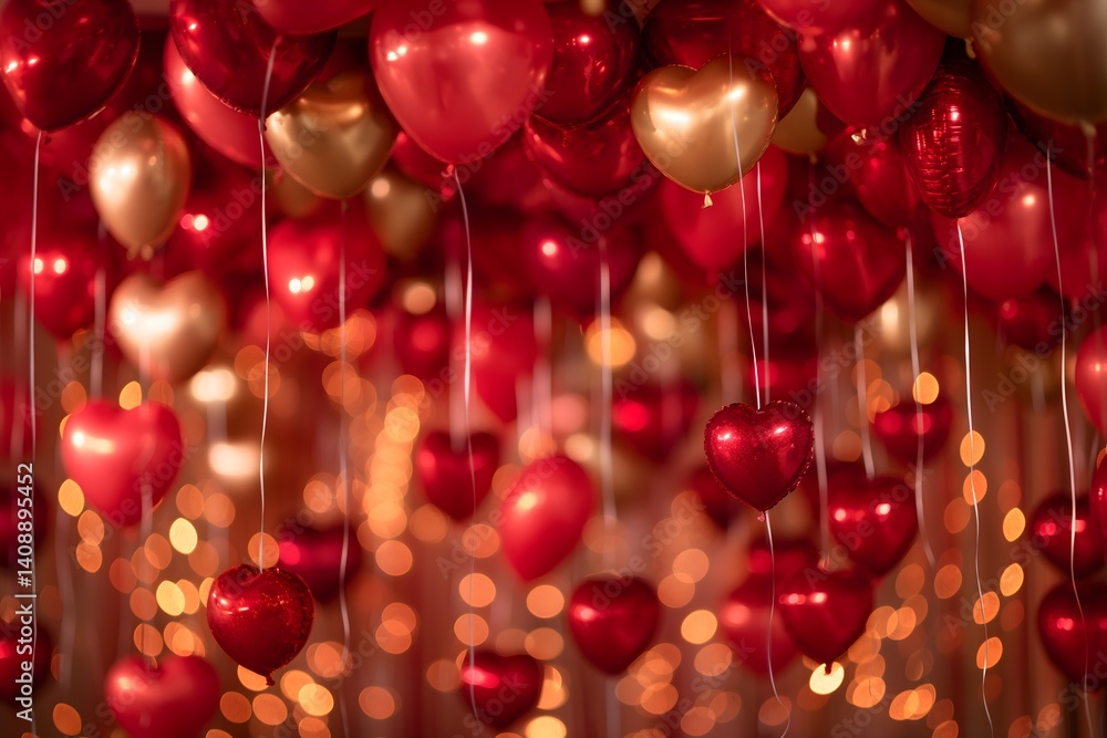 Heart Balloons and Warm Lights