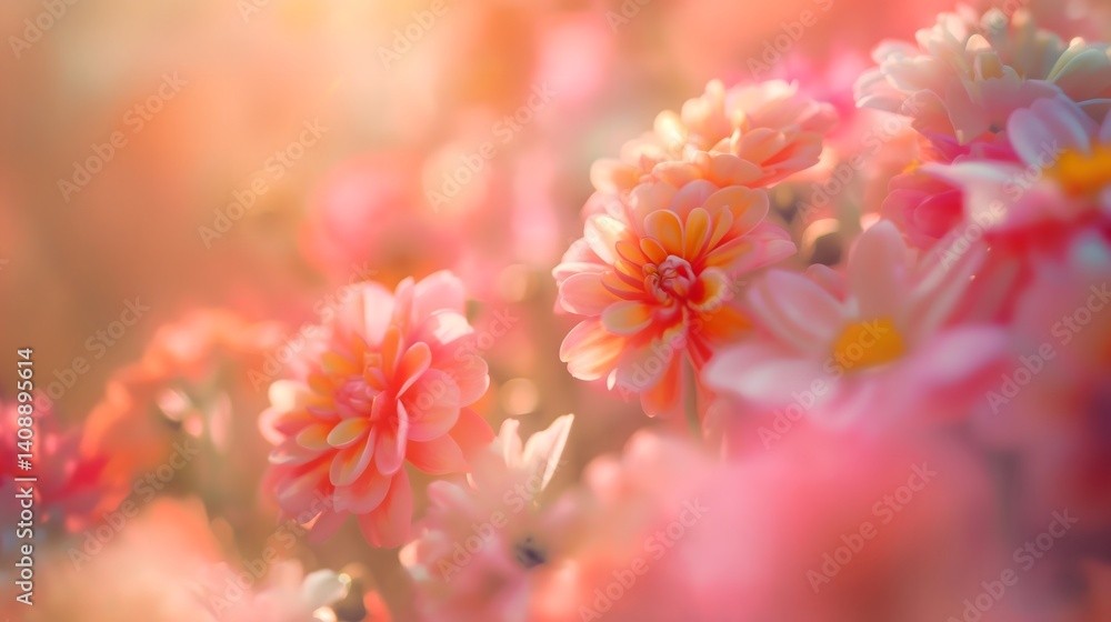 Soft Focus Dahlia Blossoms