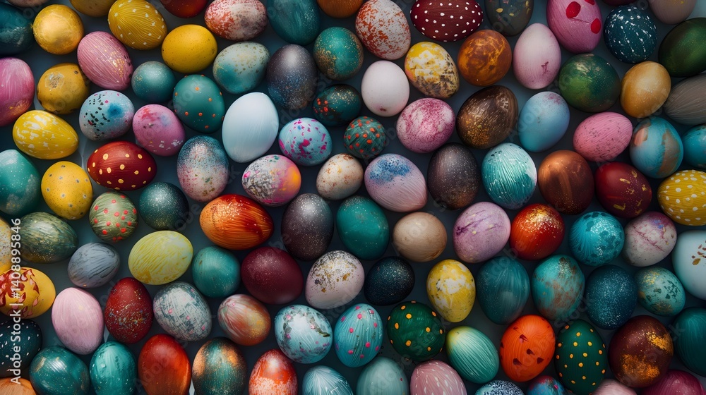 Colorful Hand-Painted Easter Eggs