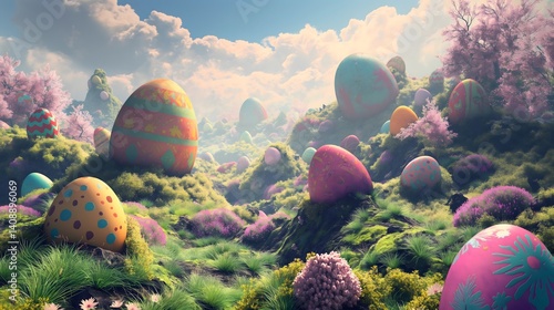 Obraz na płótnie Easter Egg Wonderland w salonie