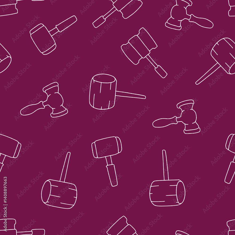 Outline Hammer Vector Seamless Pattern Background for Surface Print Fabric Fashion Wrapping Outline Hammer Vector Seamless Pattern Background for Surface Print Fabric Fashion Wrapping