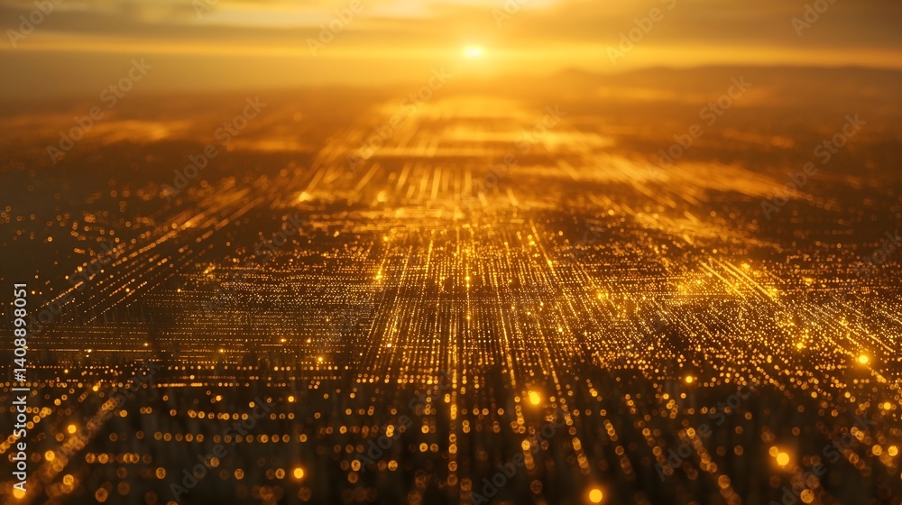 Golden Cityscape at Sunrise