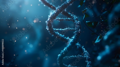Obraz na płótnie DNA Double Helix in Deep Blue Light w salonie