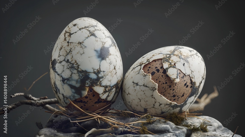 Cracked Eggs on a Rock